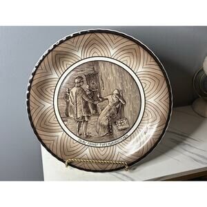 Norwegian Porcelain Plate “Olav Tekker Tyve Kvinnstikken” Folk Art